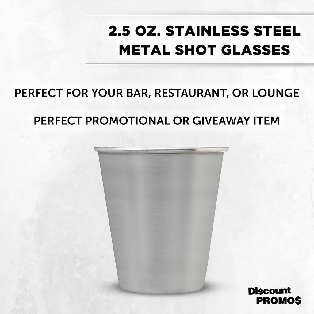 2.5 oz Set of 10 Stainless Steel Shot Glasses C435