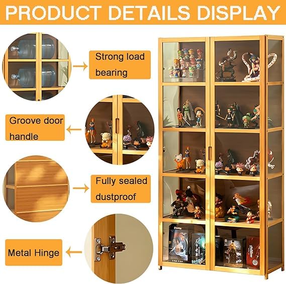 68" Curio Display Cabinet with Acrylic Glass Door K72719