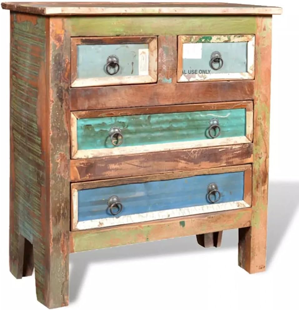 Solid Reclaimed Wood Cabinet 4 Drawers Sideboard Z2992