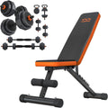 Weight Bench & Adjustable Dumbbells Set, 44LB Free Weights with Connector U58836