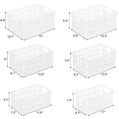 Set of 6 Wire Freezer Organizer Baskets T5129