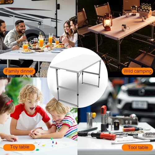 6FT Folding Table with Carrying Handle Portable Plastic Z365217