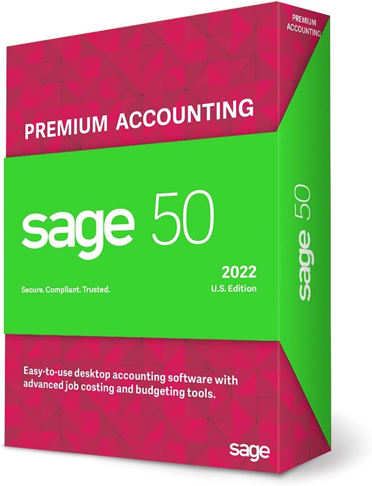 Sage 50 Premium Accounting 2022 1-User Accounting Software J793668