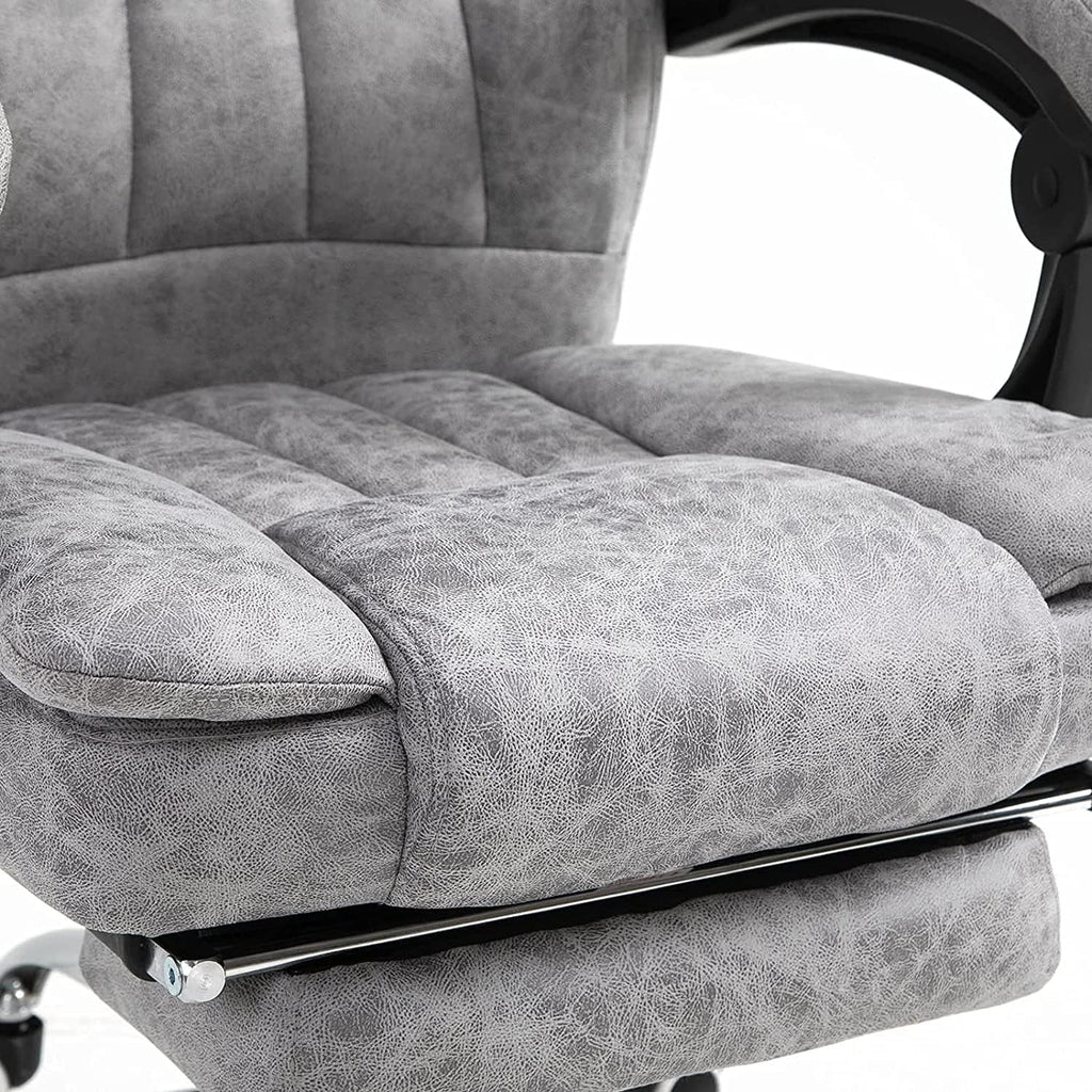 Gray Heated Massage Electric Vibration Reclining Swivel Chair with Pedals Adjustable Back Ergonomic Zero-Gravity Chair P6126