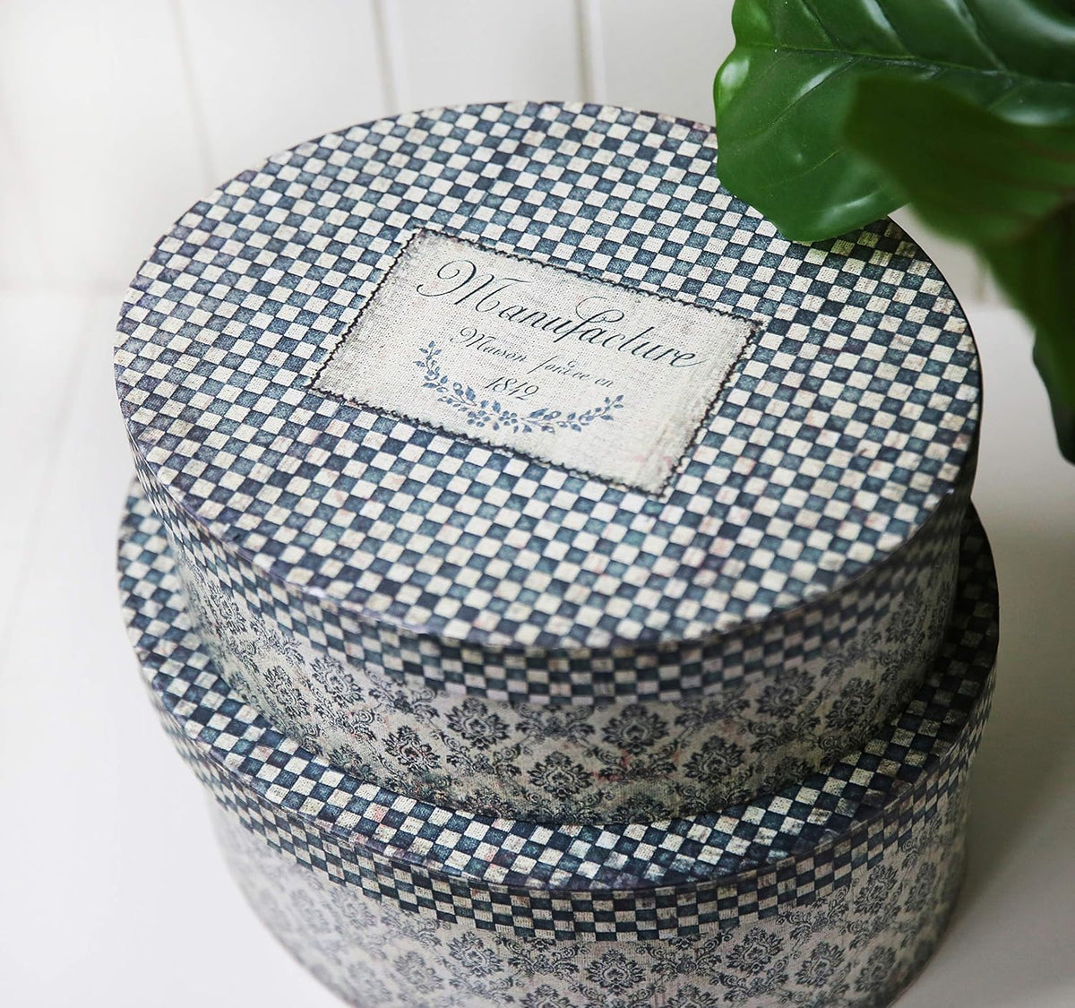 Decorative Storage Cardboard Box with Lid Set of 2 I5512