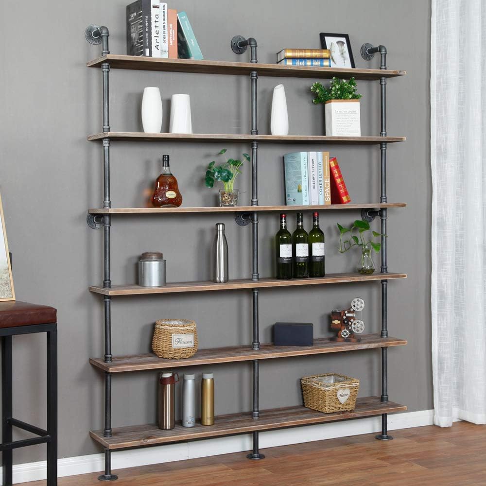 White 6-Tiers Wood Ladder Shelf Bookcase H698