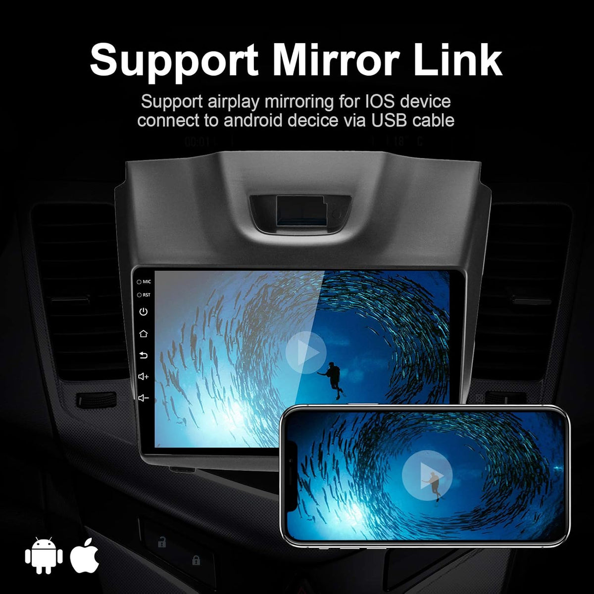 9 inch Capacitive Touch Screen Car Stereo with Bluetooth for Isuzu D-MAX Z972649