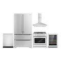 36 Dual Fuel Range, Wall Mount Range Hood, Dishwasher, Refrigerator with Ice Maker and Wine Cooler X66412