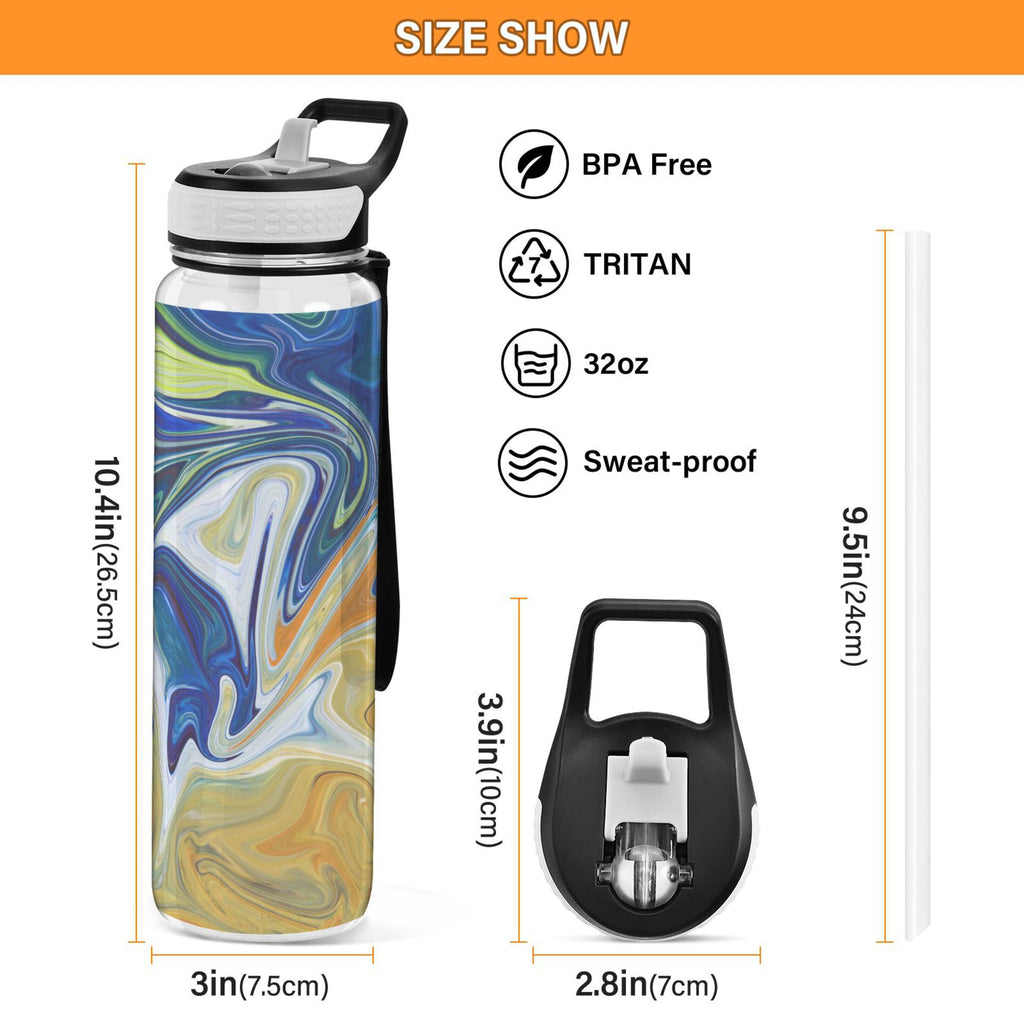 32oz Tritan Leakproof Water Bottle with Straw B984