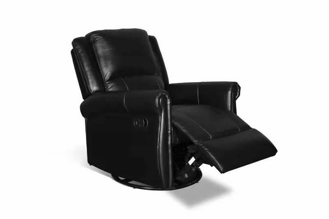 Brown PU Manual Swivel Glider Recliner Chair W99660