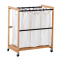Bamboo Laundry Cart with 3 Bags Q237731