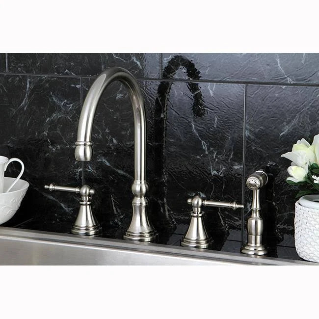 Polished Chrome Kitchen Faucet with Brass Sprayer P2179