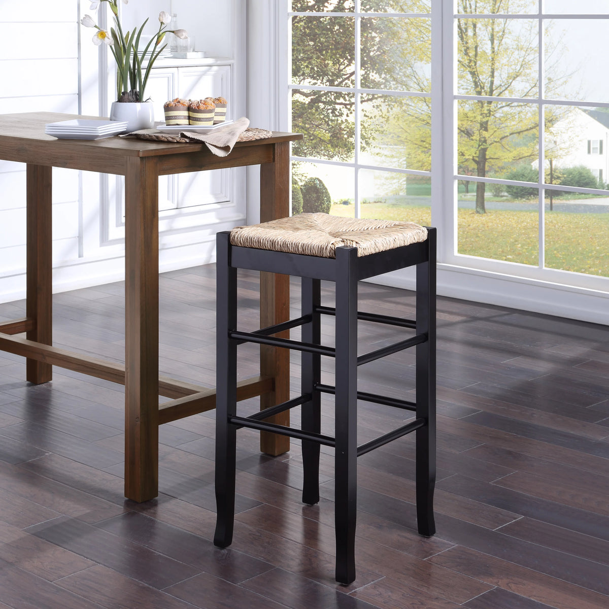 29in. Backless Wood Bar Stool D384466