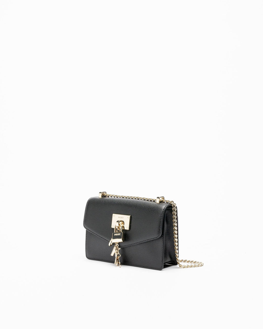 Leather Flap Shoulder Bag Black/Gold D446634