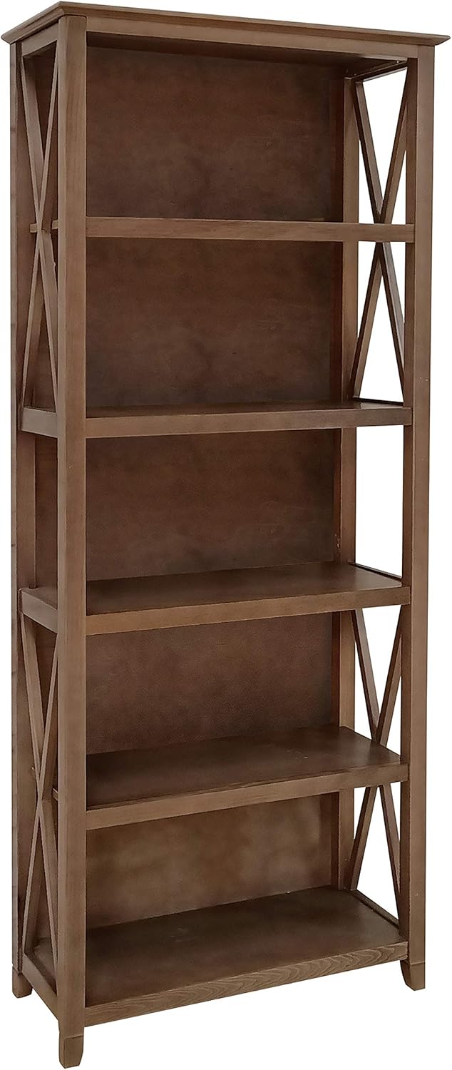 Weathered Oak Finish 5-Shelf Bookcase Q693065