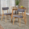 Dark Grey Fabric Dining Chairs Set of 2 A4692