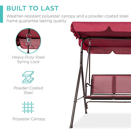 2-Seater Outdoor Adjustable Canopy Swing Glider E237