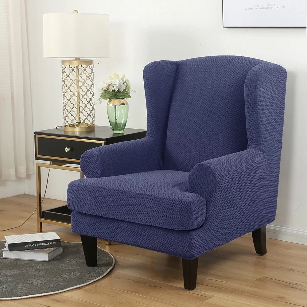 2 Piece Stretch Wingback Chair Slipcovers O787