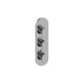 Round Three Hole Vertical Thermostatic Valve Trim Plate with Handle in Polished Chrome M486738
