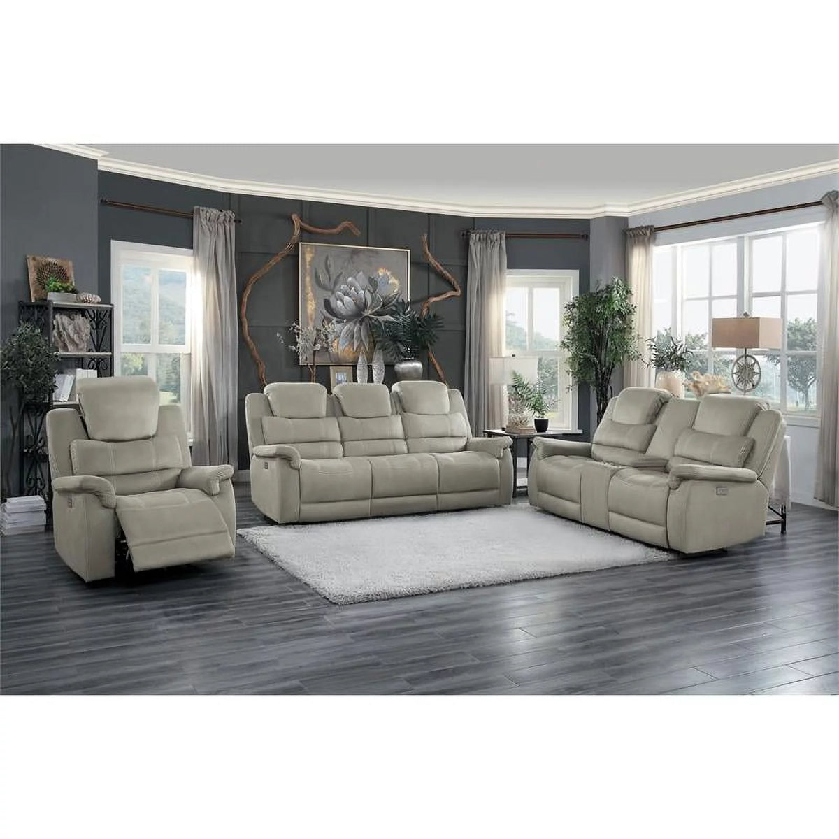 Gray Microfiber Power Reclining Chair G69697