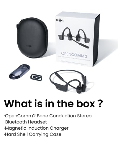 Open-Ear Bone Conduction Wireless Bluetooth Computer Headset with Noise Canceling Mic Q997395