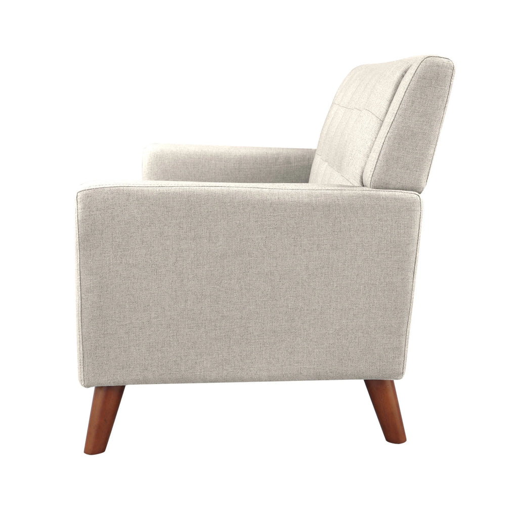 Beige Fabric Tufted Loveseat B411