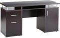 White Computer Desk with 2 Drawers and Cabinet H37495