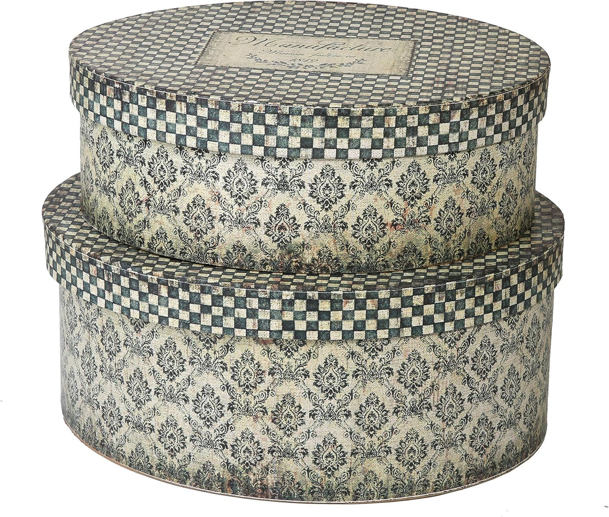 Decorative Storage Cardboard Box with Lid Set of 2 I5512