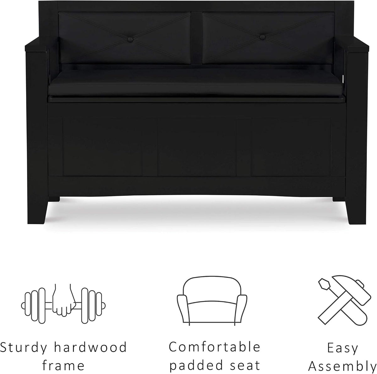 Black Padded Bench X50616