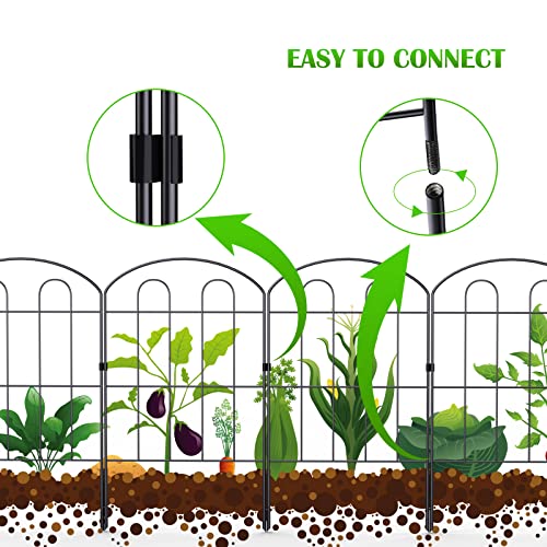 28 Pack 24in Coated Metal RustProof Decorative Garden Fence Q775