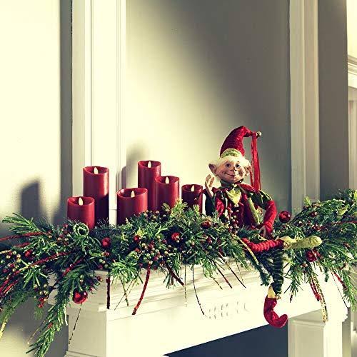 Red Pillar Candles with Remote, Set of 3 F5969