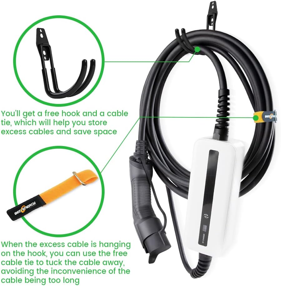 Portable EV Charger with NEMA 6-20 Plug and NEMA 5-15 Adapter, 25ft, IP65 H56838