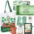 8 Pcs Plant Gift Box with Mug, Tote Bag, Plant Pot, Gardening Gloves O875