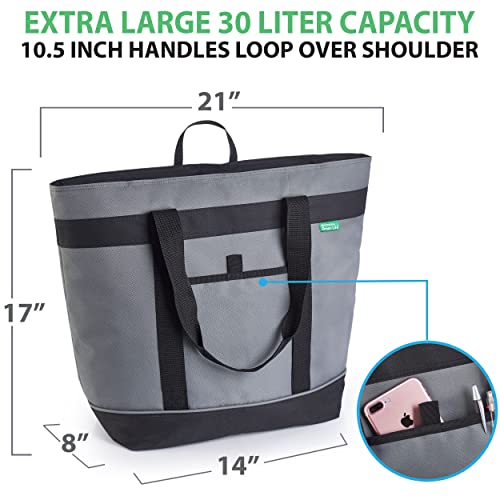Jumbo Insulated Cooler Bag (Charcoal) with HD Thermal Insulation J737244