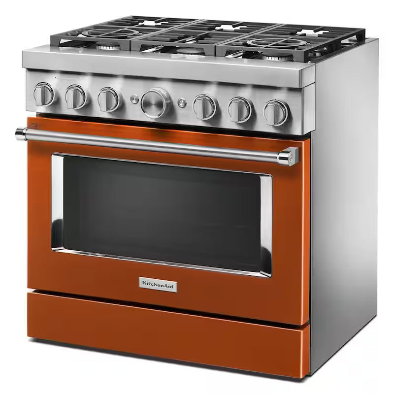 5.1 cu. ft. Dual Fuel 6-Burners Range in Scorched Orange D480