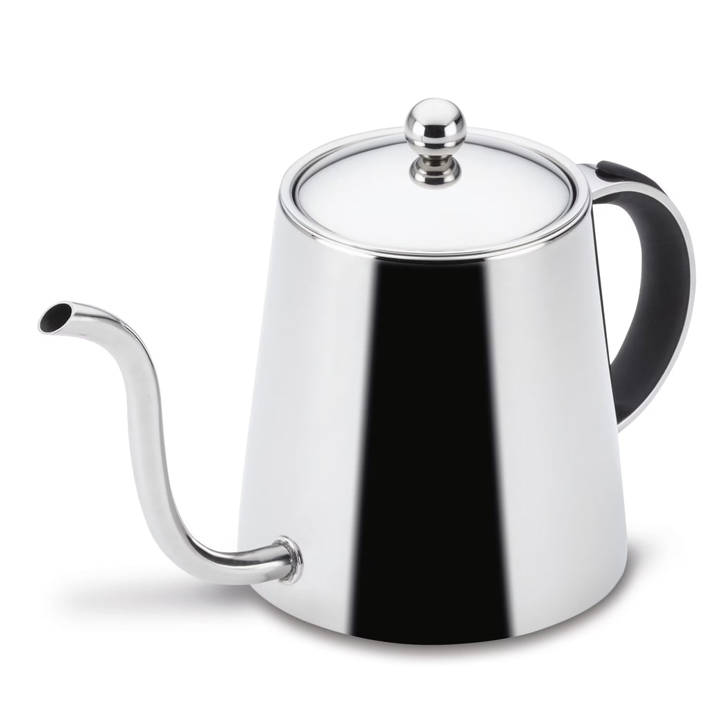 Stainless Steel Pour Over Teapot with Black Handle, 23-Ounce O737870