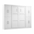 White Full Murphy Bed with Storage Cabinets C974