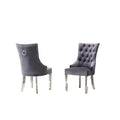 Gray Velvet Side Chairs Set of 2 D1247
