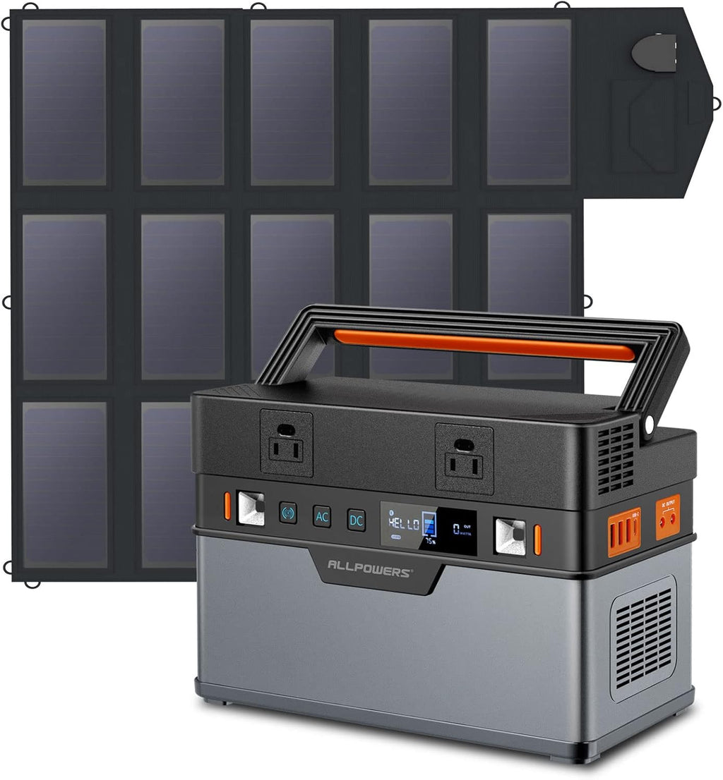 Portable Power Station 500W with 100W Foldable Solar Panel T698