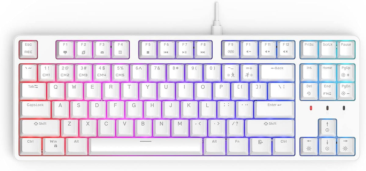 Hot-Swappable RGB Mechanical Keyboard 87 Key White L975665