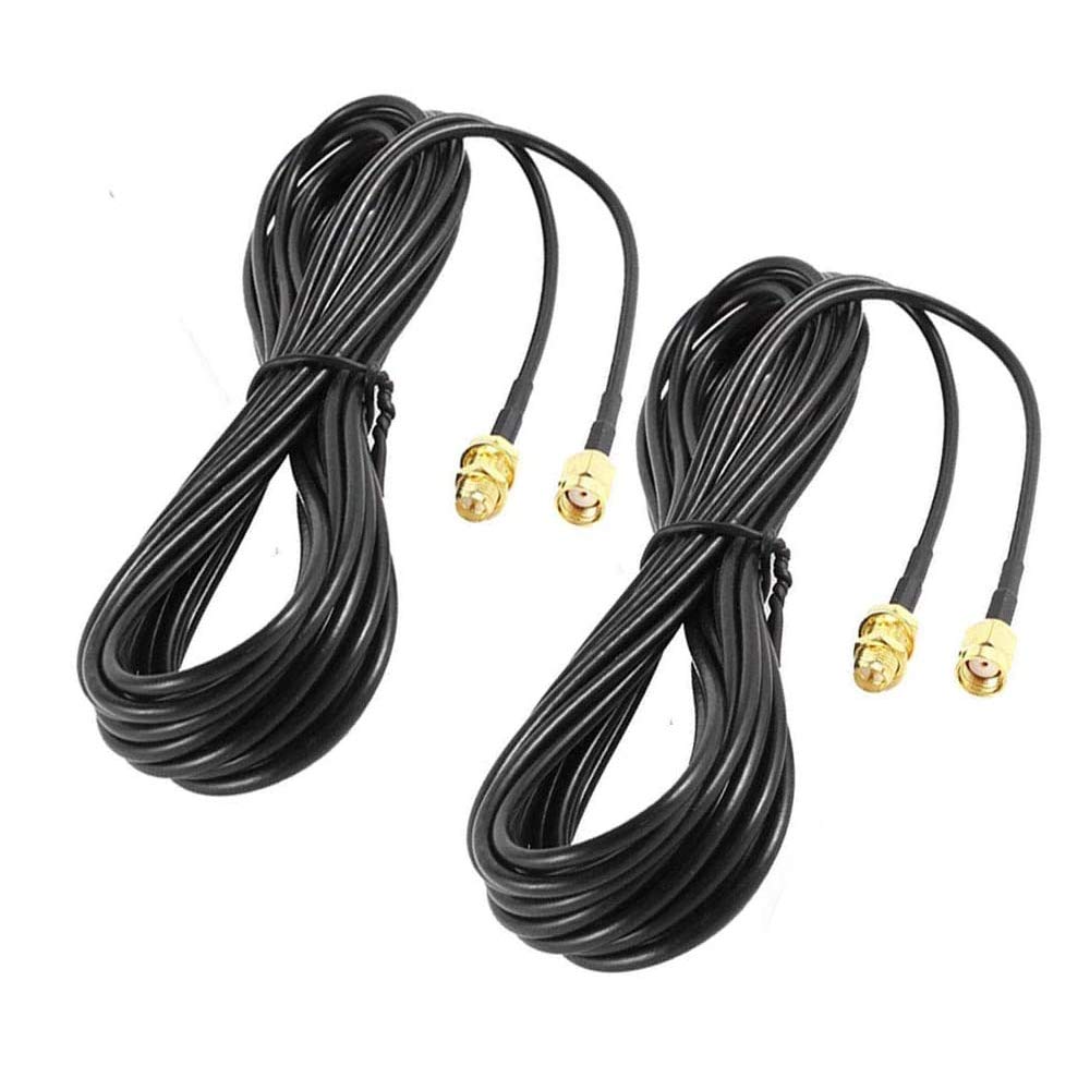 2Pack 33ft WiFi Antenna Extension Cable RP-SMA Male to Female Connector B9503