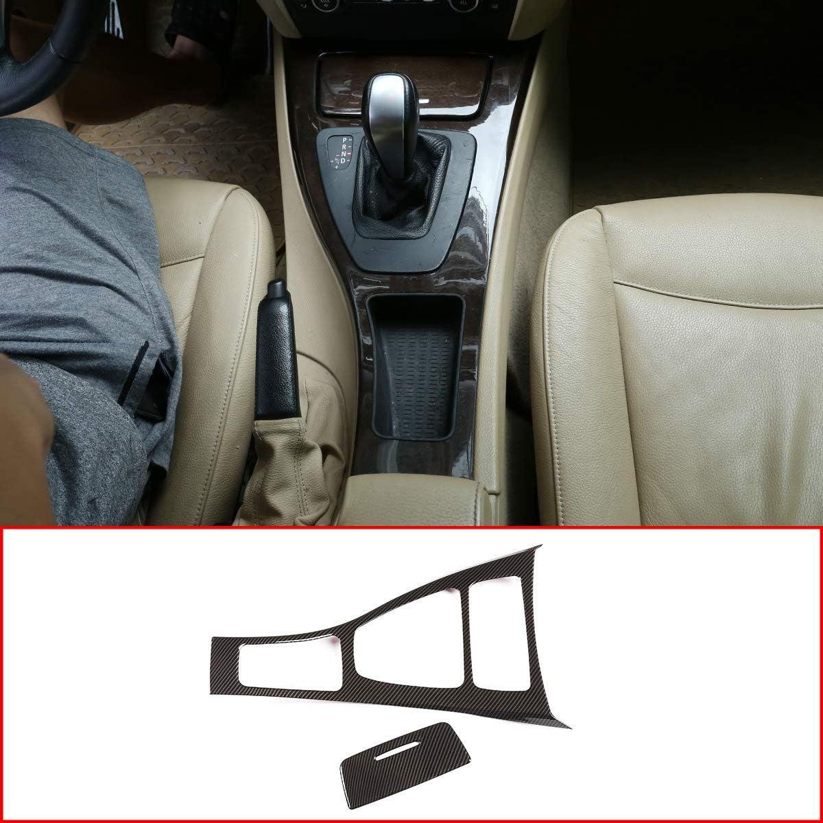 Carbon Fiber Center Console Gear Shift Frame Pack of 2 W70132