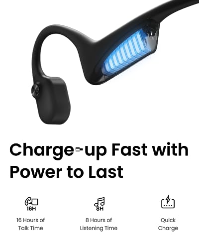 Open-Ear Bone Conduction Wireless Bluetooth Computer Headset with Noise Canceling Mic Q997395