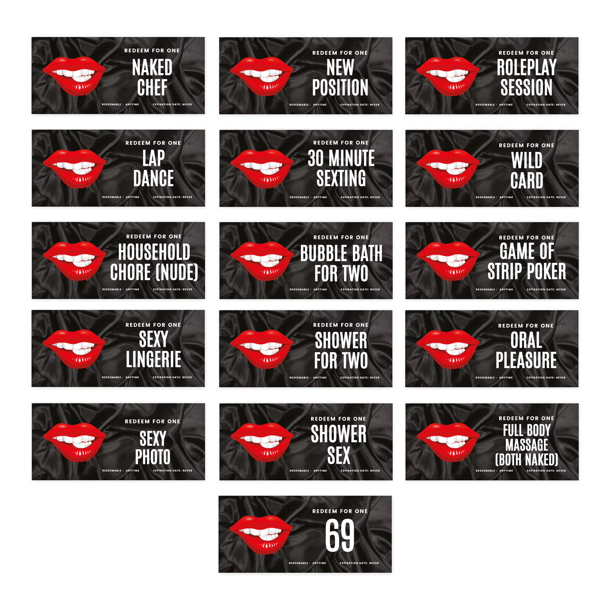 16 Pk Funny Love Coupons for Couple T770
