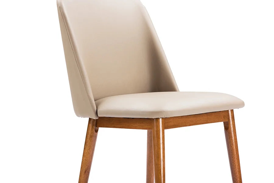 Light Brown and Beige Faux Leather Dining Chair (Set of 2) Z359