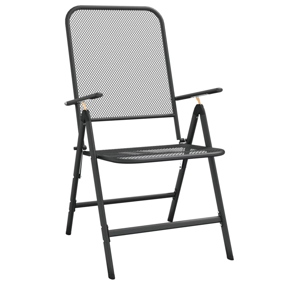 Folding Patio Chairs 2 pcs Metal Mesh Anthracite B3213