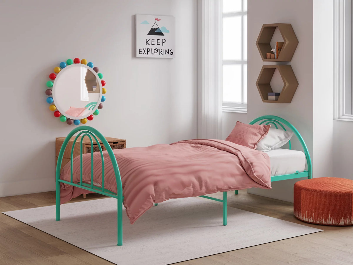 Pink Twin Metal Bed K65604