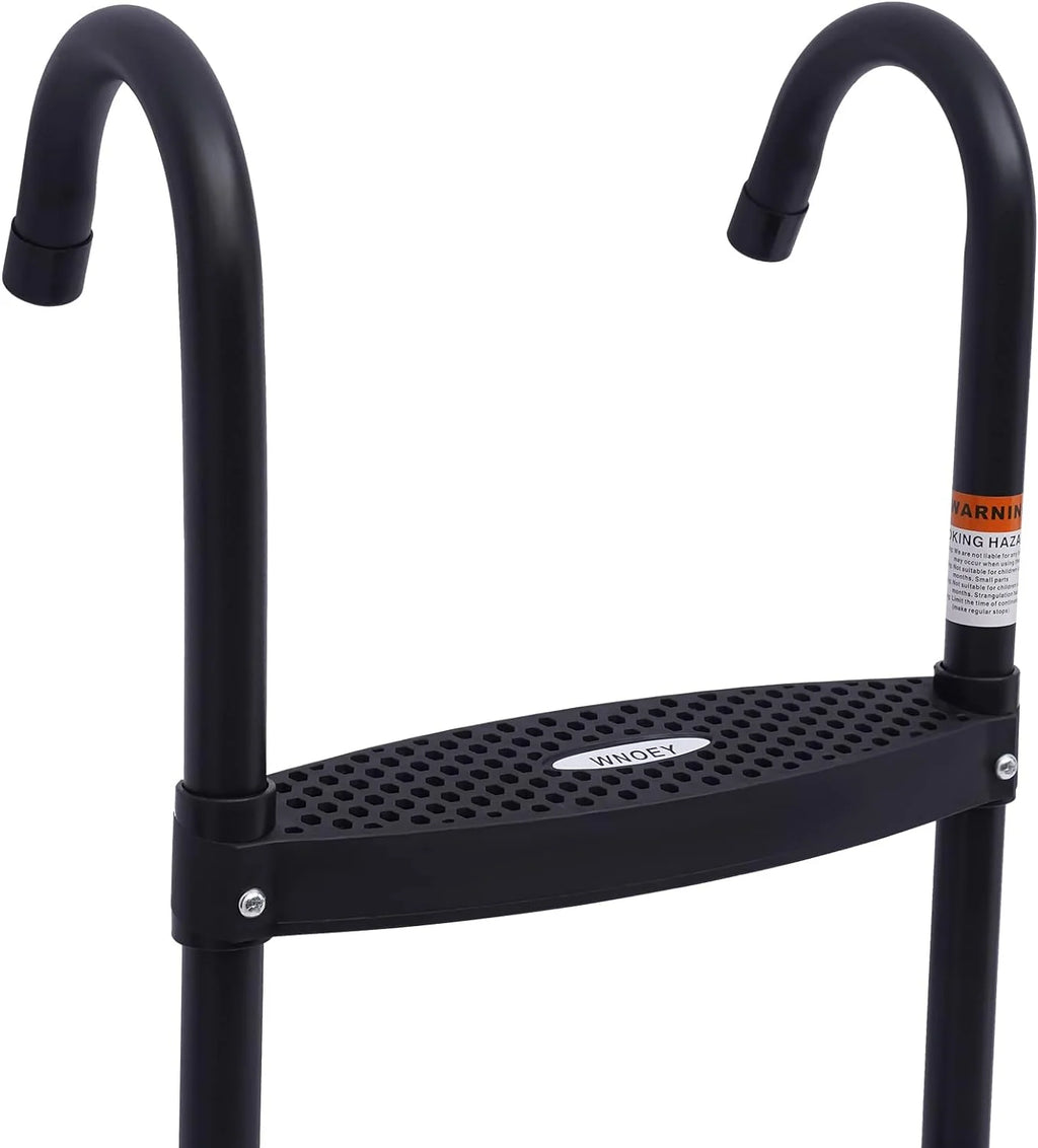 Black Trampoline Ladder 3 Wide with Anti-Slip Steps Steel 14X42in J62880