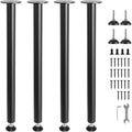 28" Solid Steel Adjustable Desk Legs Set of 4 Black M5110