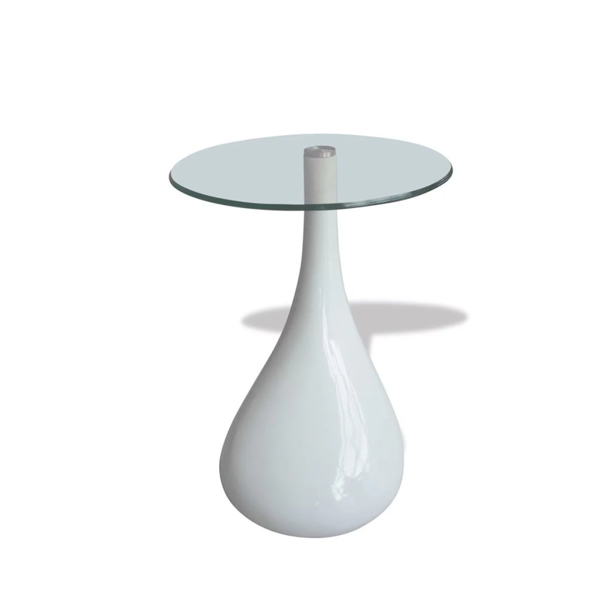 Round Glass Top White Coffee Table E9890